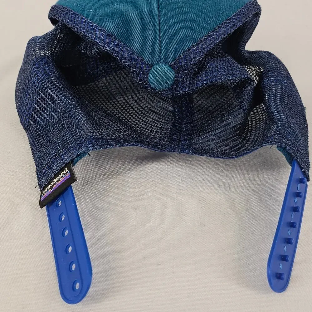 VINTAGE PATAGONIA TEAL MESH BACK SNAPBACK CAP – CLASSIC DESIGN – ORGANIC COTTON